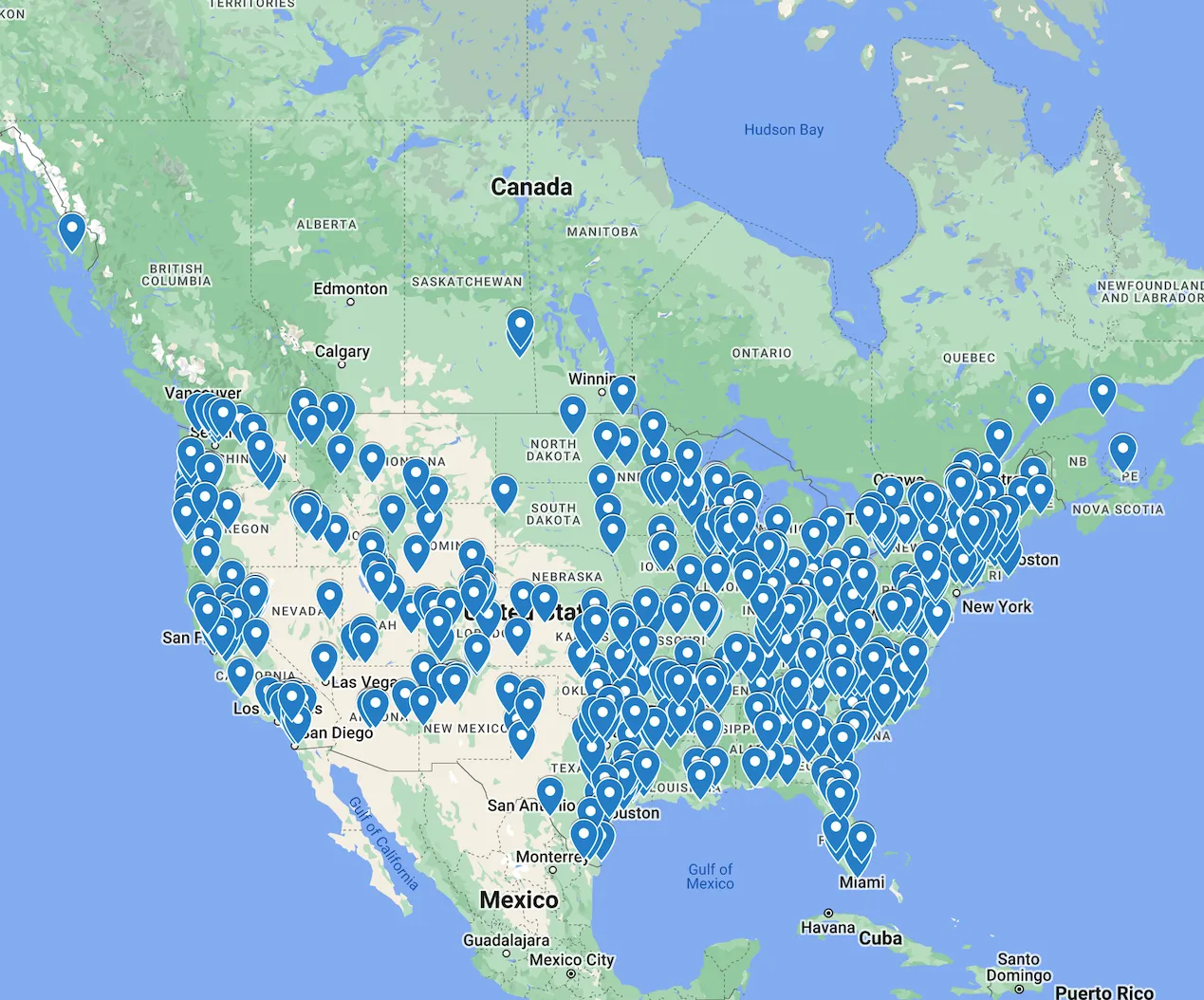 Map of StationStok Inventory Software Users